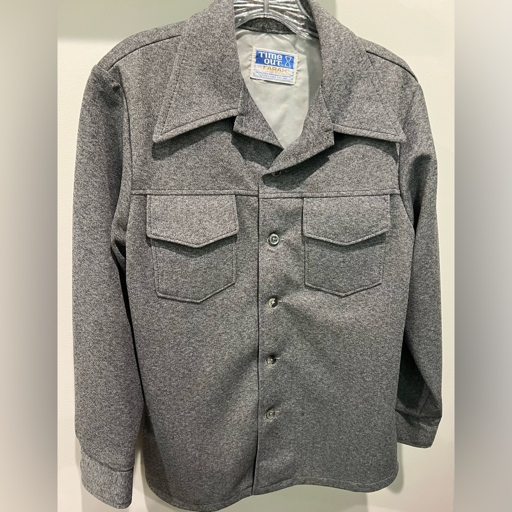 Time Out by Farah Gray Men’s Shirt Jacket/Leisure Suit Jacket